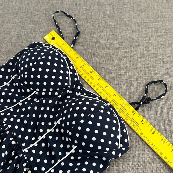 American Rag Polka Dot Mini Dress 50's Inspired Fit & Flare Spaghetti Straps Sma - Picture 14 of 16
